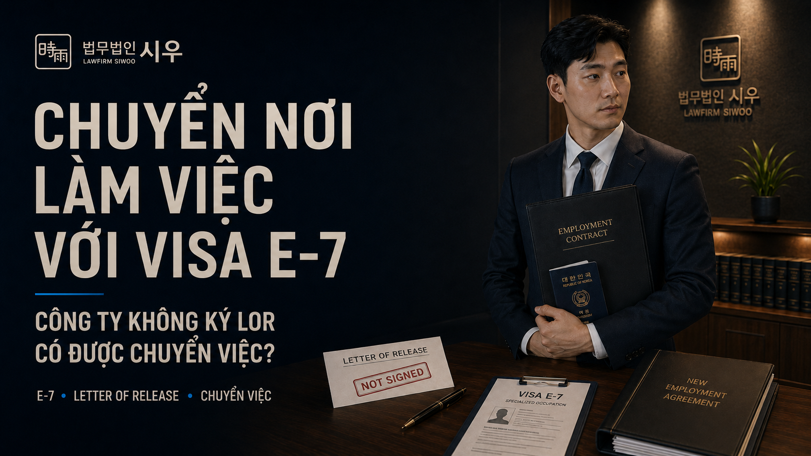 Chuyển nơi làm việc với visa E-7: Chủ sử dụng lao động không ký Letter of Release thì có được chuyển việc không?