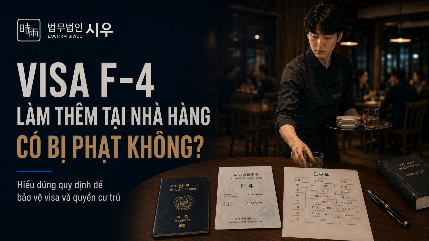 Visa F-4 làm thêm tại nhà hàng có bị phạt không?
