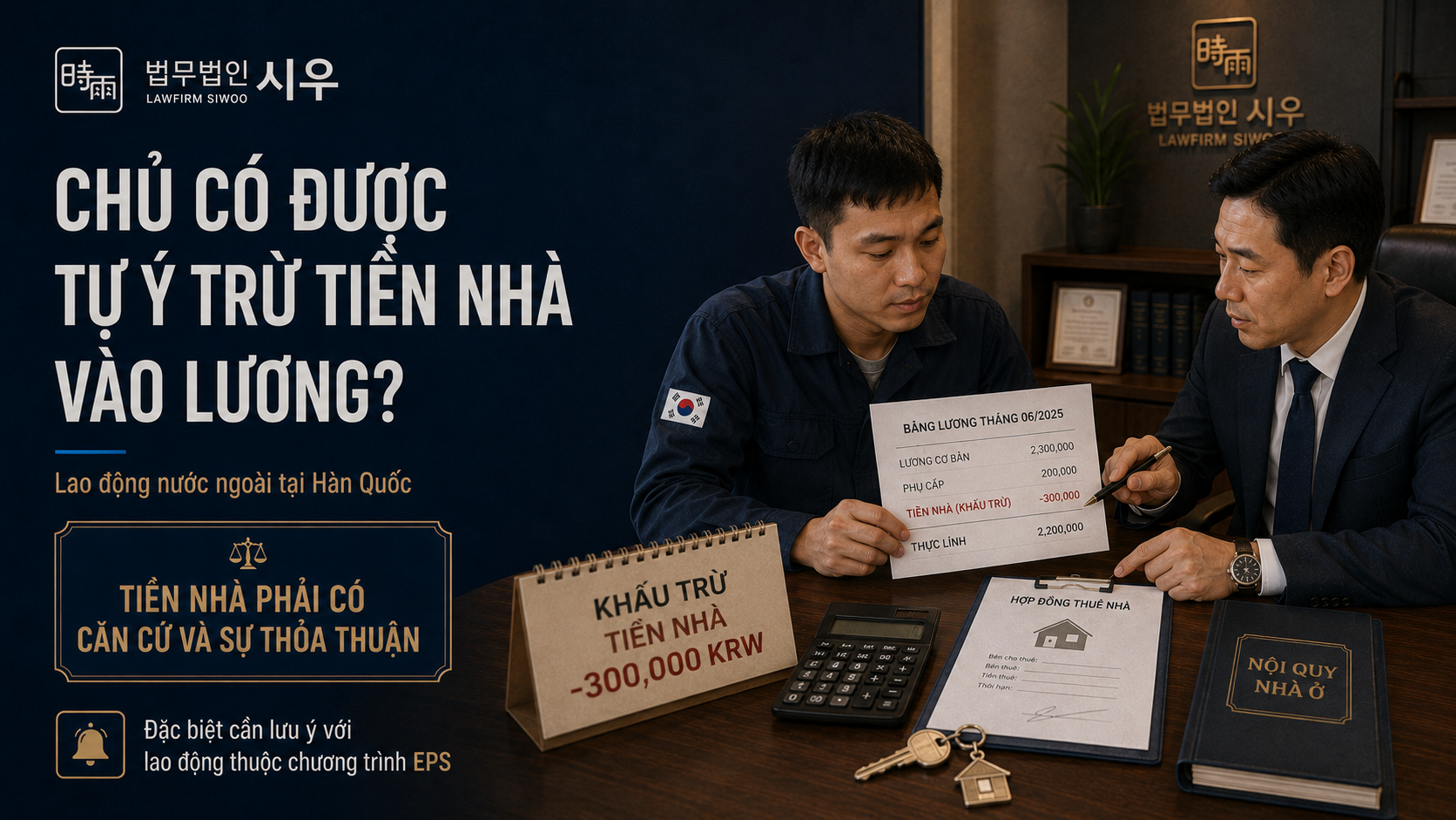 Chủ sử dụng lao động có được tự ý trừ tiền nhà vào lương của lao động nước ngoài không?