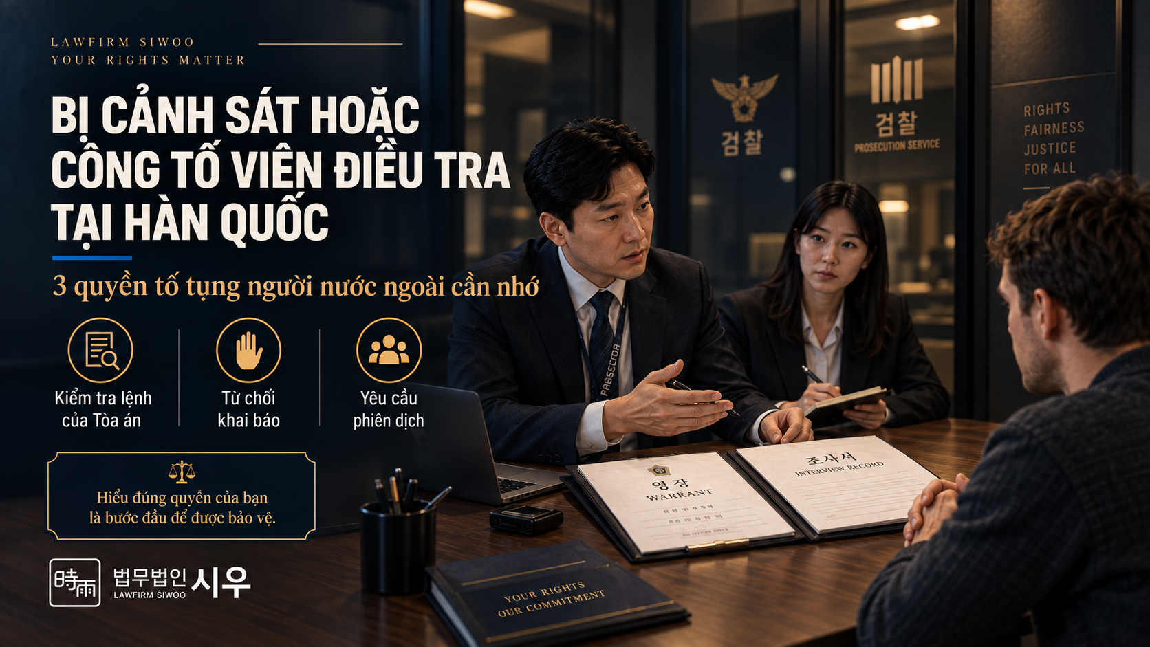 Bị cảnh sát hoặc công tố viên điều tra tại Hàn Quốc: Người nước ngoài có những quyền gì?