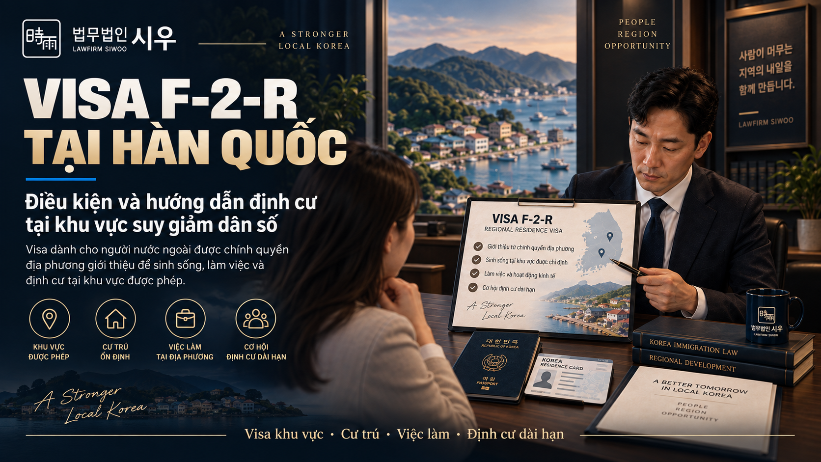 Visa F-2-R tại Hàn Quốc: Điều kiện và hướng dẫn định cư tại khu vực suy giảm dân số